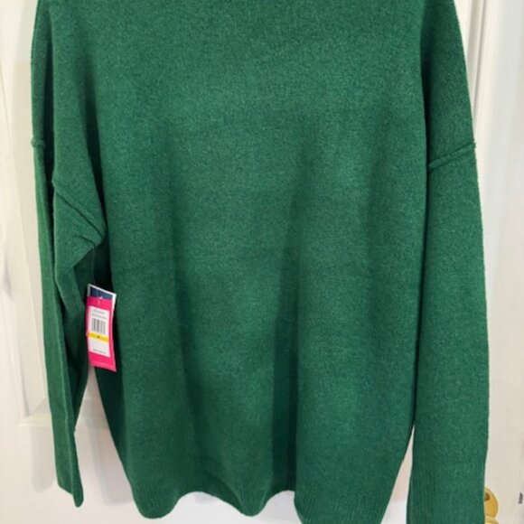 Aesthetic Vince Camuto Emerald Green Cozy Sweater Oversized Soft Knit Pullover M - Picture 4 of 4